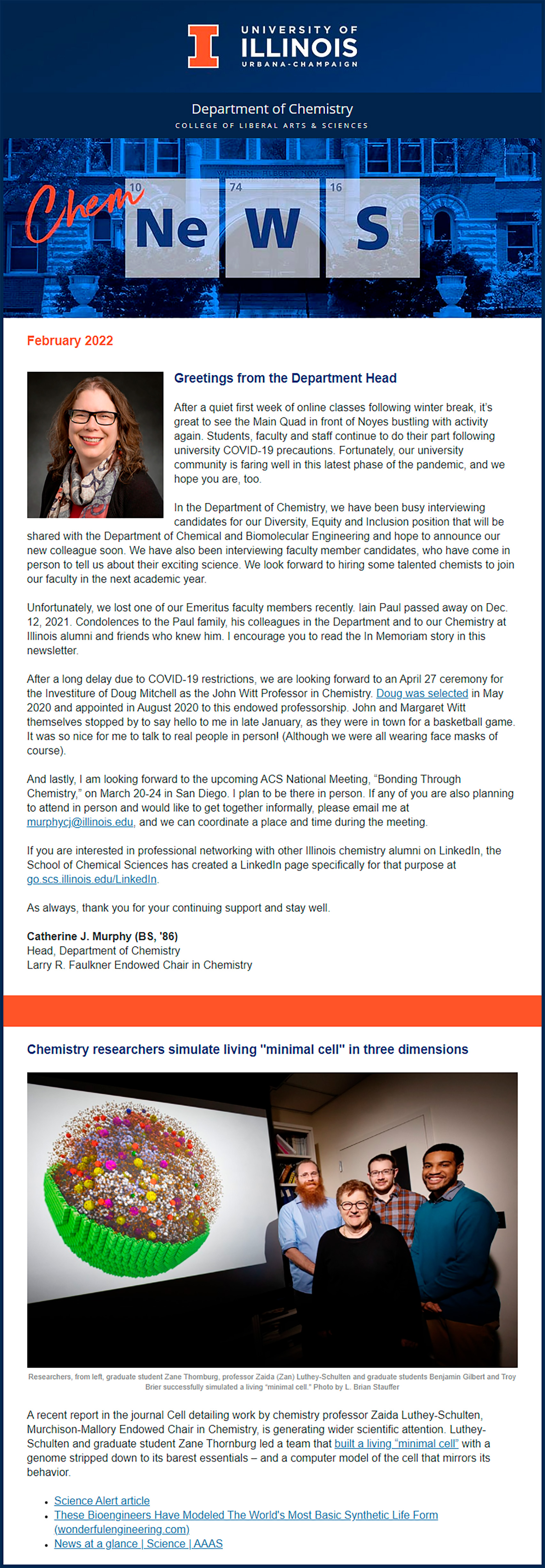 February 2022 e-Newsletter screen shot