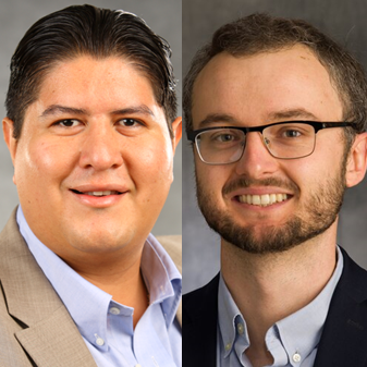 Side by side head shots of Joaquin Rodriguez-Lopez and Nick Jackson.