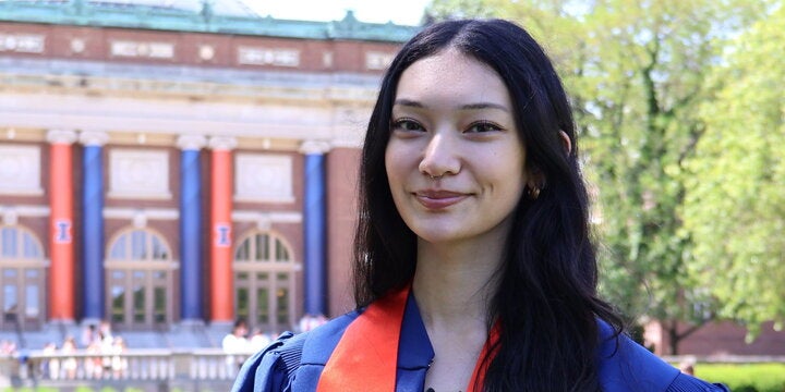 Mary Choy in graduation gown 