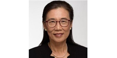 Head shot of Hye Kyung Timken on a white background