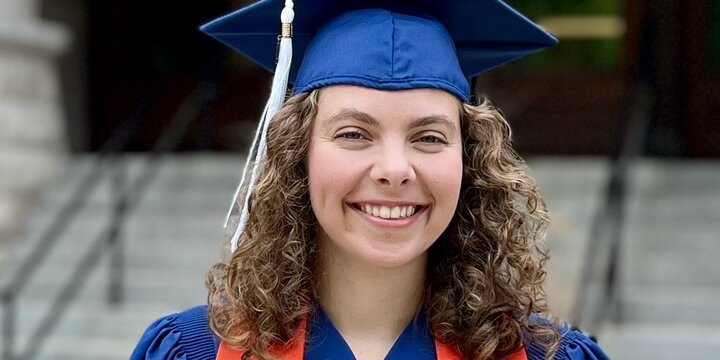 Head shot of Sofia Sivilotti in a graduation cap