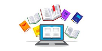 computer icon with books