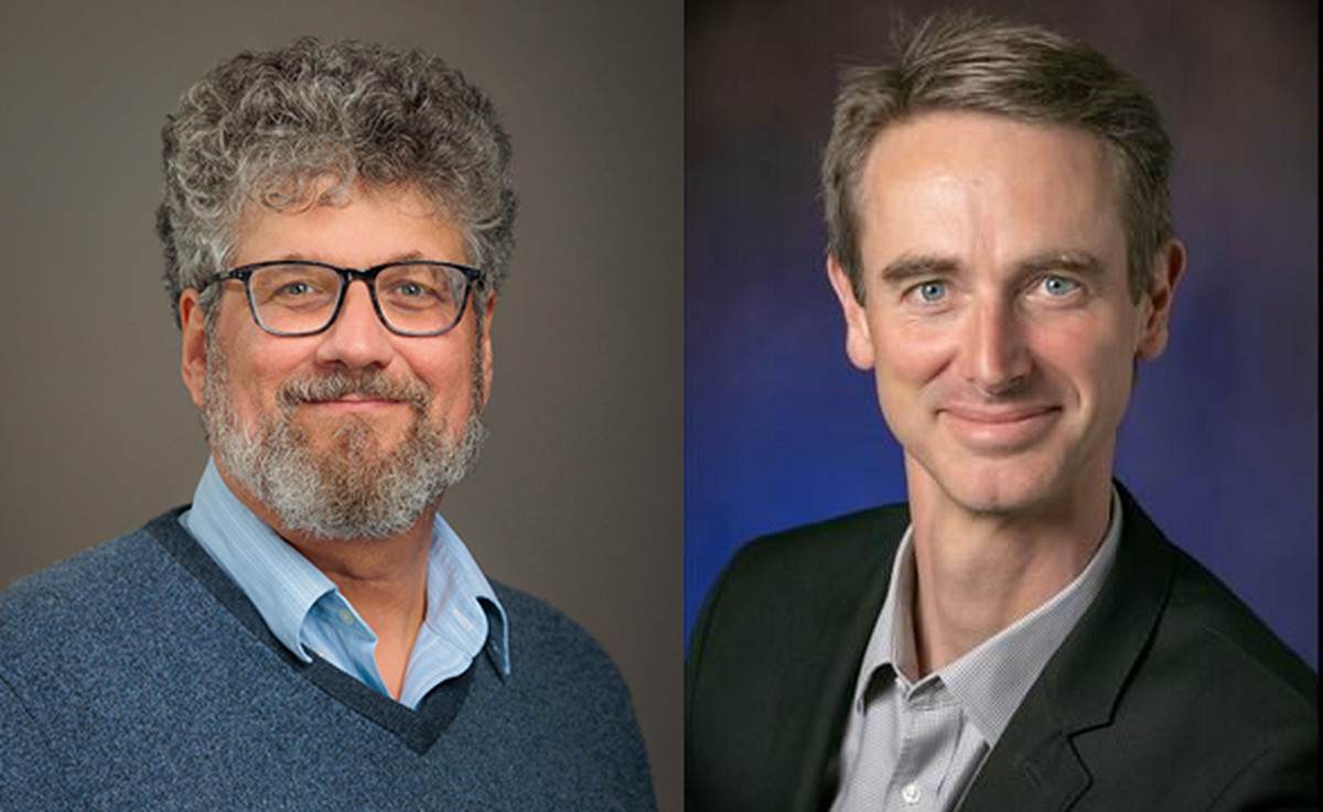 Side by side head shots of Sweedler and Braun