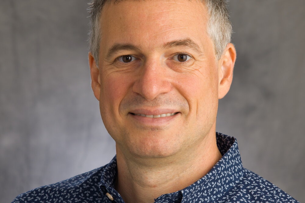 Head shot of Liviu Mirica on a grey background.