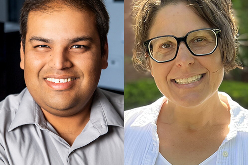 Side by side head shots of Angad Mehta and Lisa Olshansky