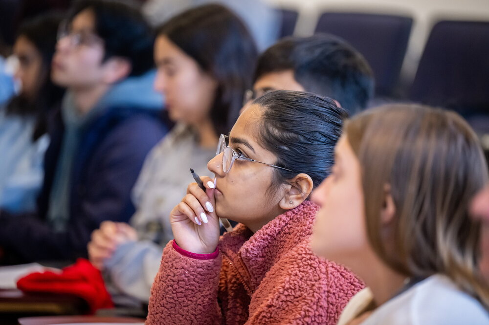 Students sitting in a classroom