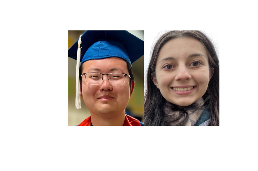 Side by side head shots of two people