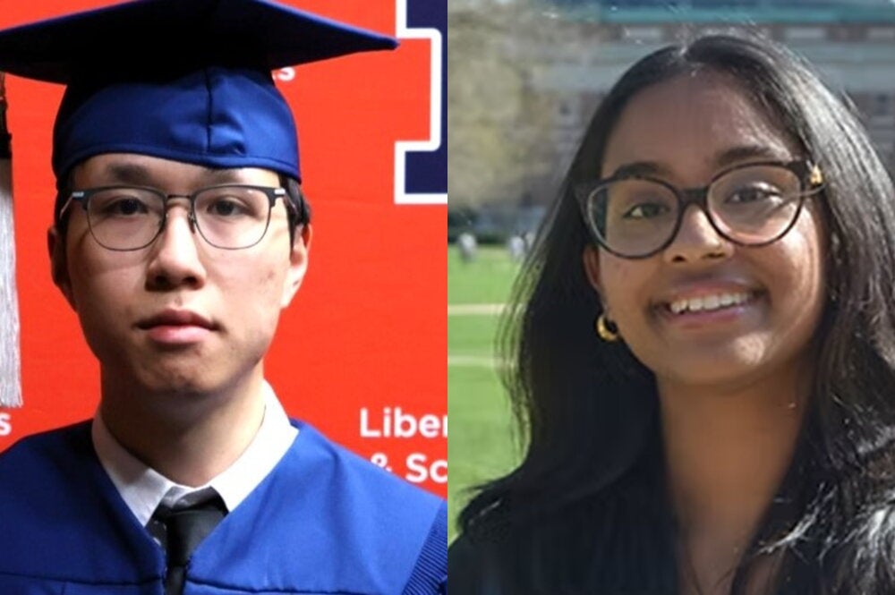 Head shots of two students side by side