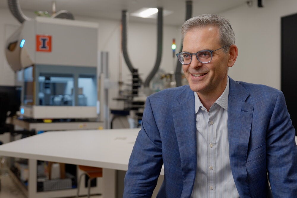 Martin Burke in a medical research room 