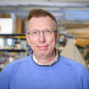 Head shot of Wilfred van der Donk in a lab