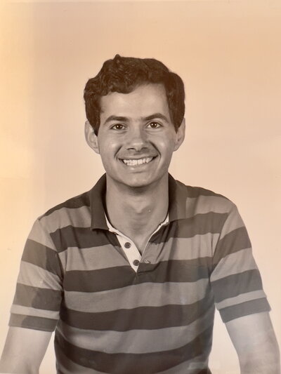 Black and white portrait of Omar Yaghi as a graduate student