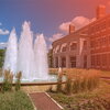 Photo of the fountain outside the Alice Campbell Alumni Center on campus