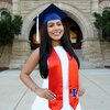 student in graduation regalia