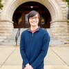 Portrait of Gavin Hazen in front of arch entrance