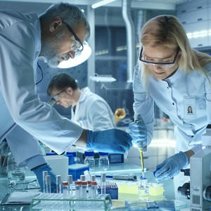 People working in lab