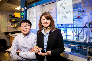Professor M. Christina White, right and graduate student Jinpeng Zhao