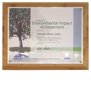 Environmental Impact Achievement Award presented to the University of Illinois - Urbana