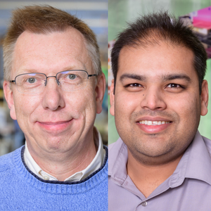Side by side head shots of Wilfred van der Donk, left, and Angad Mehta, right.