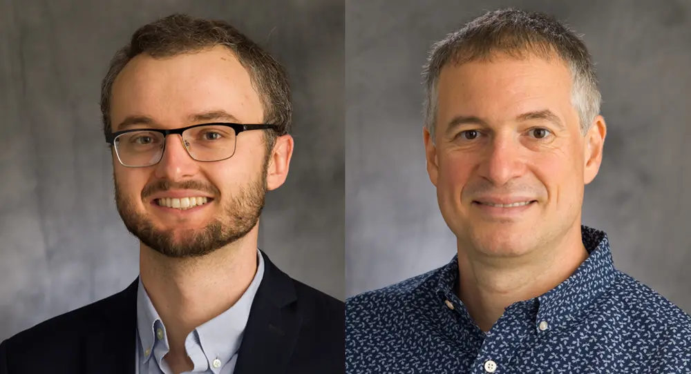 Side by side head shots of Liviu Mirica and Nick Jackson