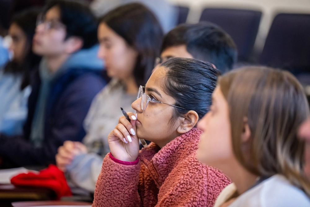 Students sitting in a classroom