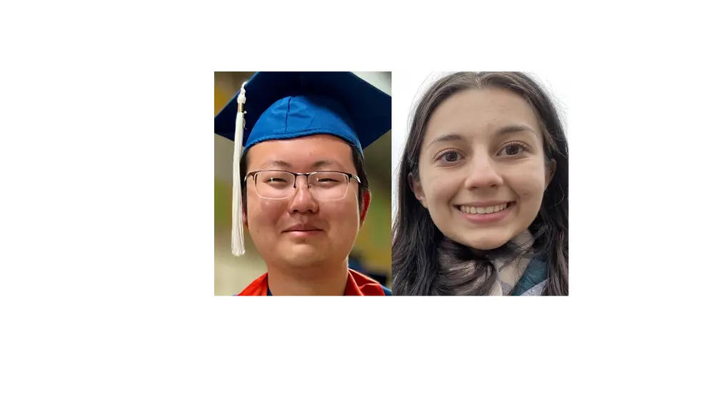 Side by side head shots of two people