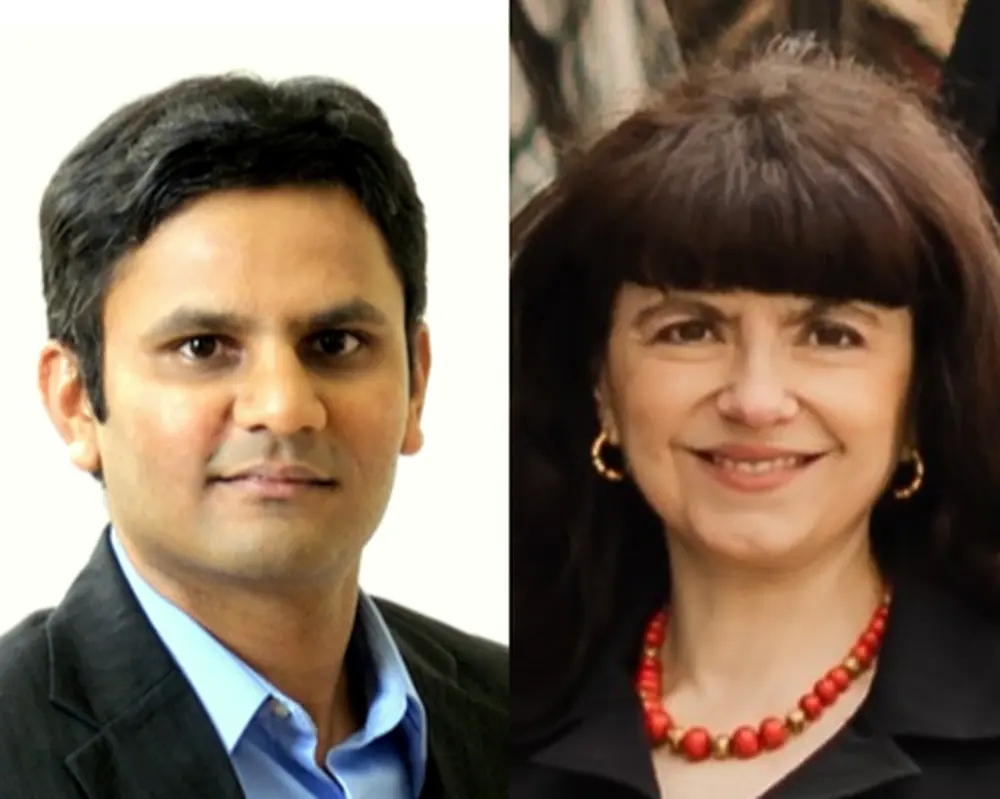 Side by side head shots of Prashant Jain and Christina White