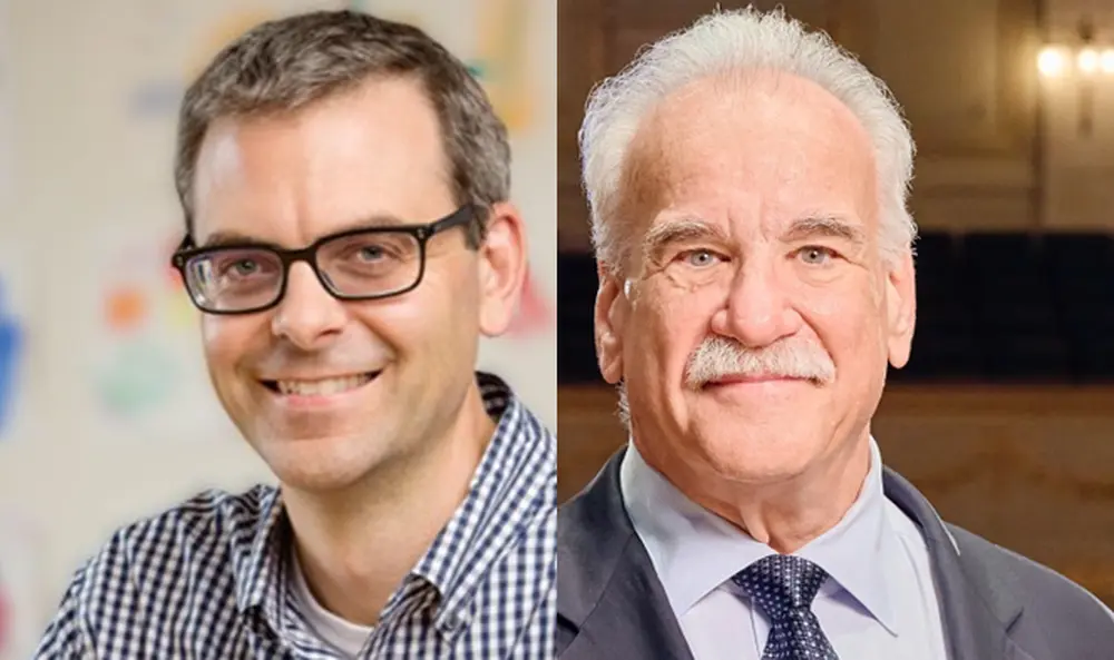 Side by side head shots of Martin Burke and Scott Denmark