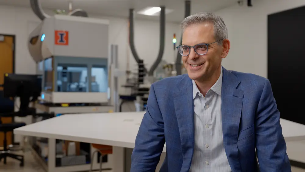 Martin Burke in a medical research room 