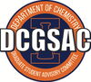 The official orange, blue, white logo of the Department of Chemistry's Graduate Student Advisory Committee. 
