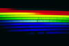 red, yellow, blue lines across a black screen