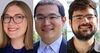 Side by side head shots of three faculty members