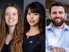 Side by side headshots of three Beckman graduate fellows