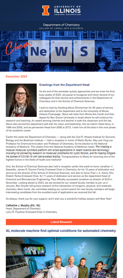 Screenshot of the upper portion of the e-newsletter
