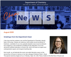 Photo of the top of the e-newsletter that says Chem News