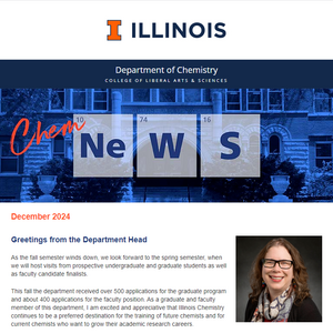 Photo of the top portion of the chemistry e-newsletter